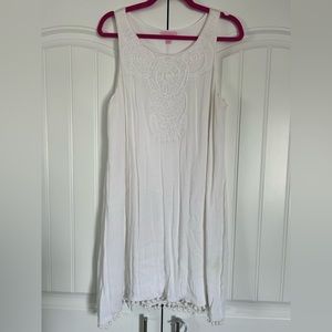 EUC Lilly Pulitzer White Dress with Poms, Size Large